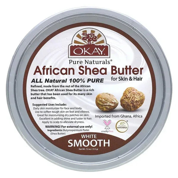 Pure Naturals, African Shea Butter For Skin & Hair, White Smooth, 7.5 oz (250 g) - African skincare