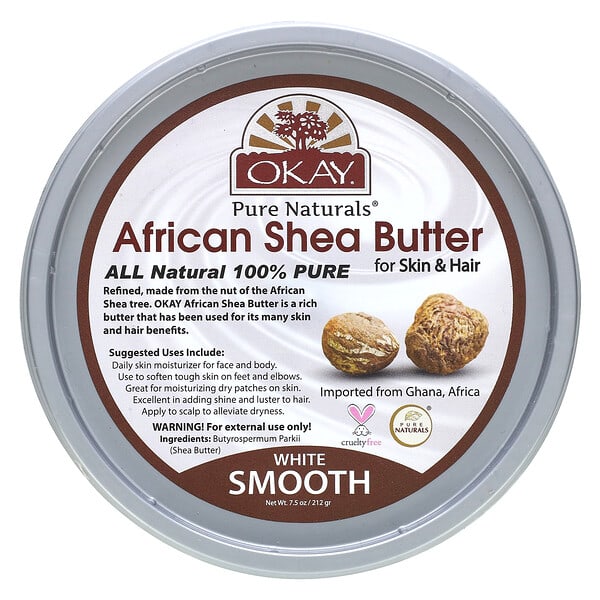 Pure Naturals, African Shea Butter For Skin & Hair, White Smooth, 7.5 oz (250 g)