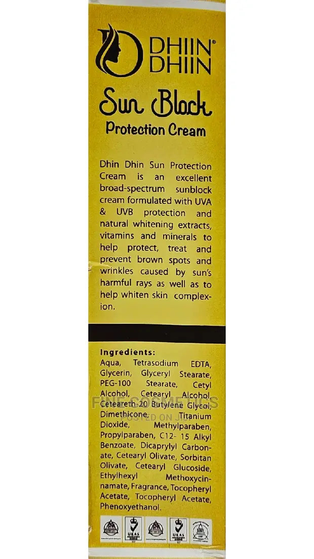 Dhin Dhin Sun Block – Broad Spectrum SPF, UVA/UVB Protection & Skin Hydration