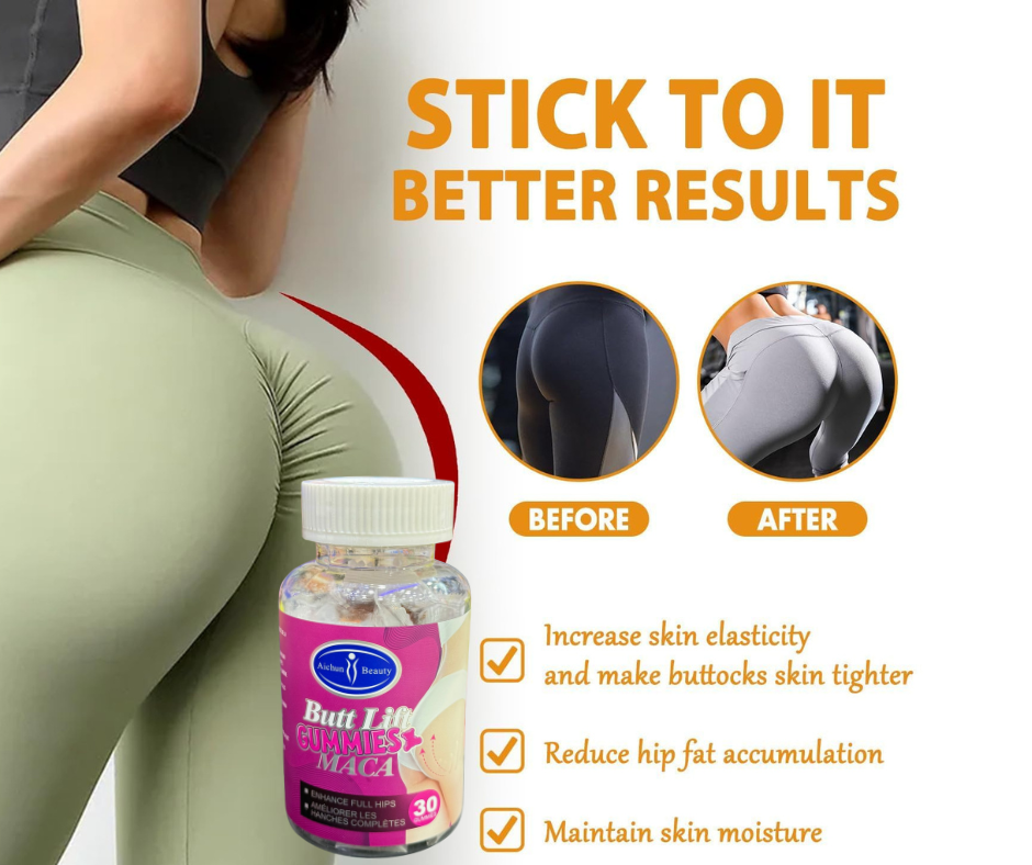 MACA Hip Lifting Gummies for Natural Curve Support (30 Gummies)