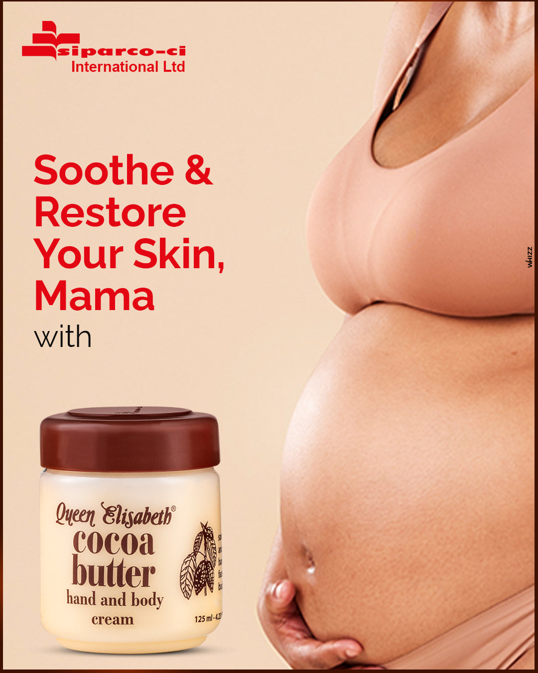 Queen Elisabeth Cocoa Butter Cream 250ml jar (Imported From GHANA)