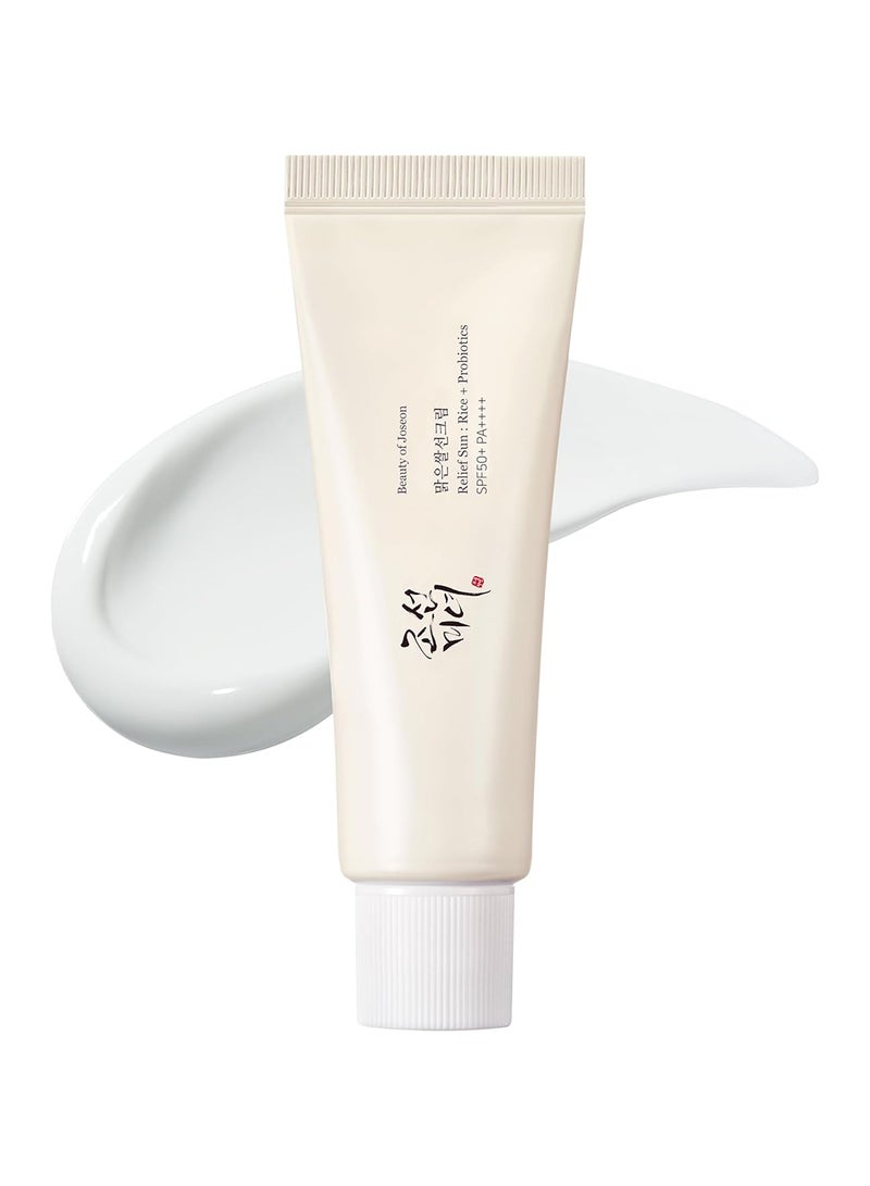 Relief Sun Rice + Probiotics Sunscreen for face moisturizing sunblock with SPF 50+ PA++++