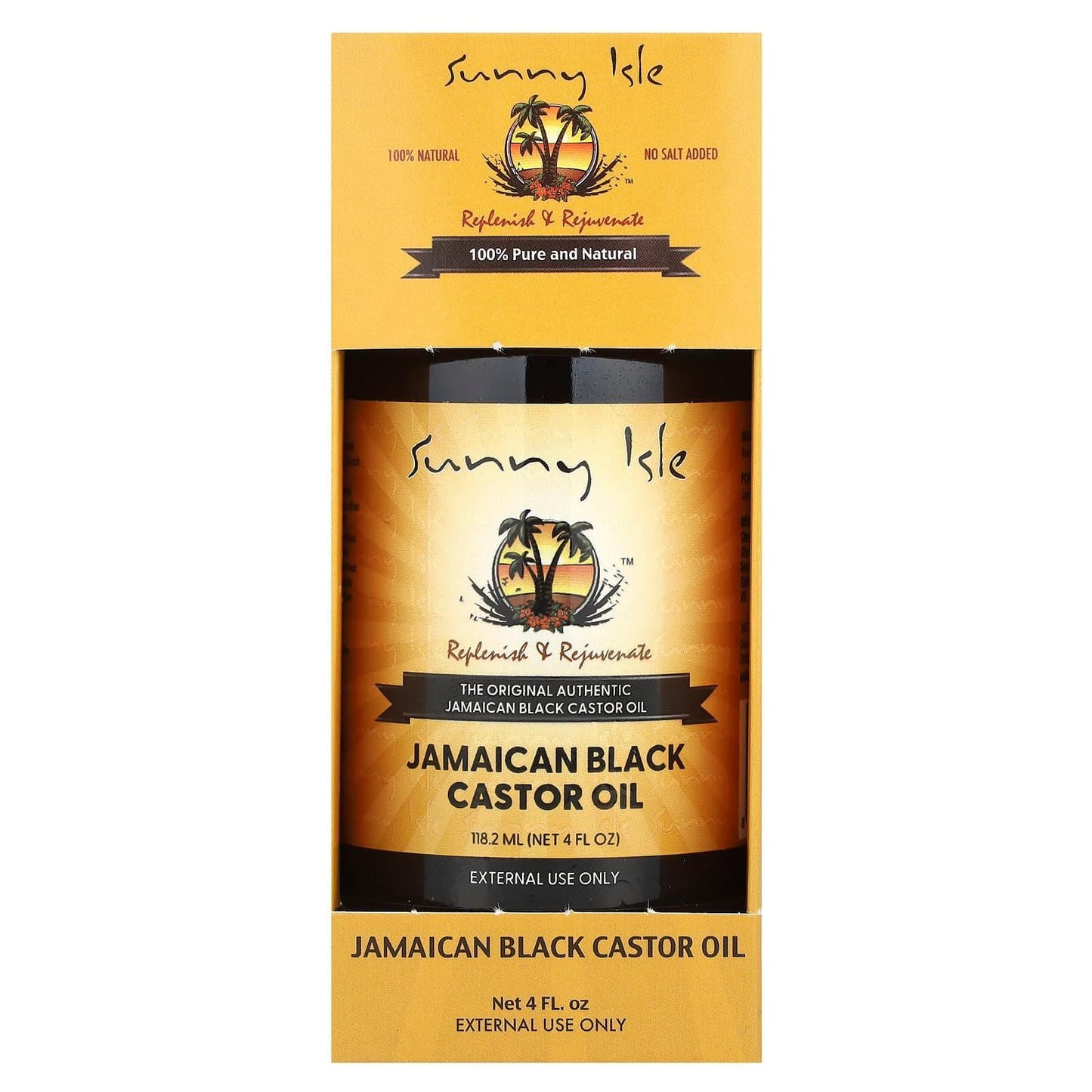 Sunny Isle 100% Pure Jamaican Black Castor Oil – 4 fl oz / 118 ml - African skincare
