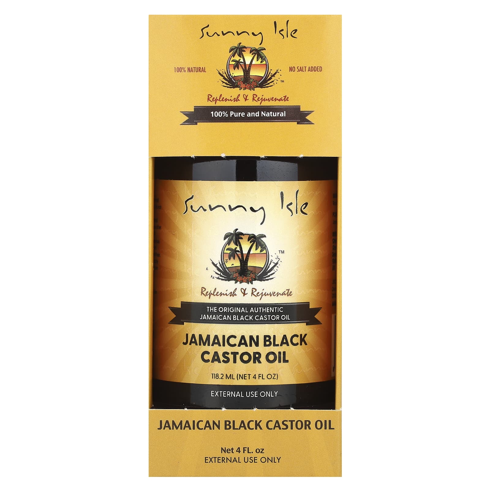 Sunny Isle 100% Pure Jamaican Black Castor Oil – 4 fl oz / 118 ml