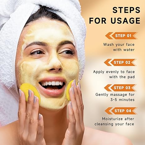 Turmeric Kojic Acid Cleansing Pads, Turmeric Face Scrub Pads Enriched with Kojic Acid