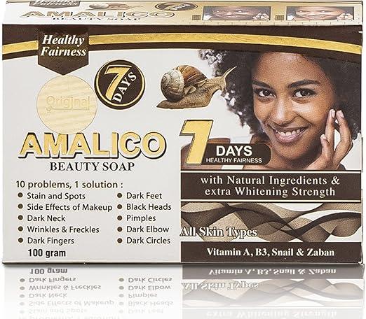 Amalico Snail Soap | 100 GM | Snail, Vitamin A, B3, Zaban | Face and Body Ati-wrinkles and Black Heads. Extra Whitening Strenght. - African skincare
