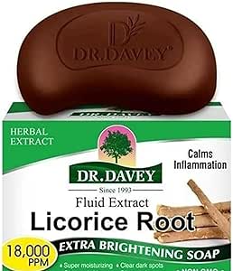 DR DAVEY Licorice Root Extra Brightening Soap - Clear Dark Spots, Boost Face Glow, Shines Face Oil Control Skincare - 100g