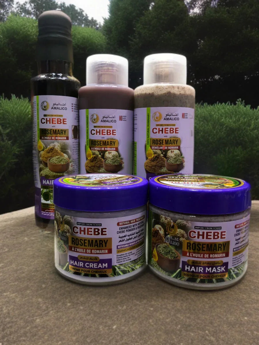 Chebe Itchad Rosemary Hair Care Set – 5-in-1 Moisture & Length-Retention Routine - African skincare