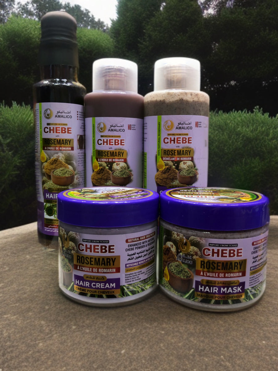 Chebe Itchad Rosemary Hair Care Set – 5-in-1 Moisture & Length-Retention Routine