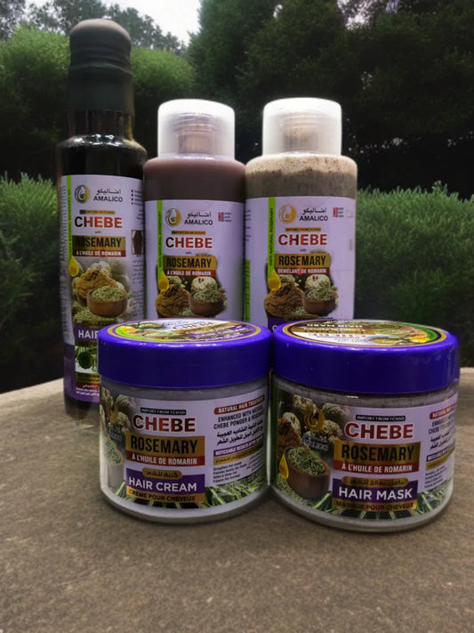 Chebe Itchad Rosemary Hair Care Set – 5-in-1 Moisture & Length-Retention Routine - African skincare