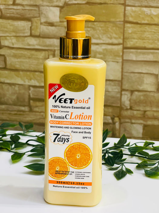 “Veet Gold Vitamin C Brightening & Hydrating Body Lotion – Daily Radiance Moisturizer 500 ml”