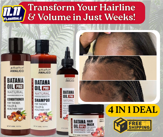 4-in-1 Batana Hair Revival Kit – Oil, Shampoo, Conditioner & Mask