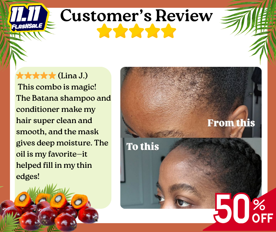 4-in-1 Batana Hair Revival Kit – Oil, Shampoo, Conditioner & Mask