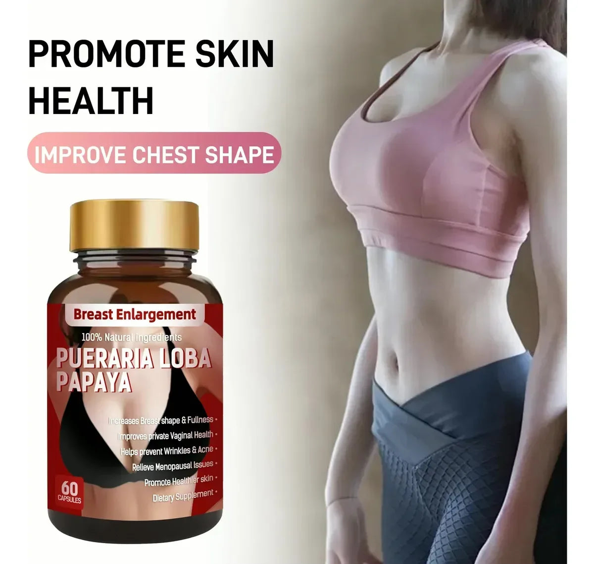 Pueraria Lobata Breast Firming and lifting up pill ( 60 Pills) - African skincare