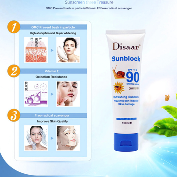 “Disaar Sun Block SPF 90 – Ultra High Broad Spectrum Sunscreen for Face & Body”