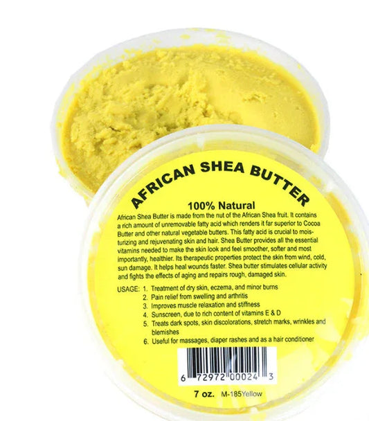 100% Natural African Shea Butter - 7oz, Yellow, Skin & Hair Moisturizer - African skincare