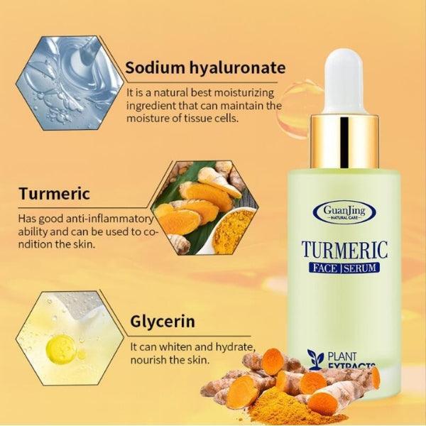 Turmeric Face Serum for Dark Spots &amp; Uneven Skin Tone – Brightening, Acne-Fighting &amp; Glowing Skin Formula - African skincare