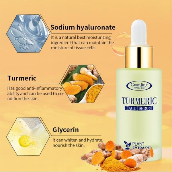 Turmeric Face Serum for Dark Spots &amp; Uneven Skin Tone – Brightening, Acne-Fighting &amp; Glowing Skin Formula