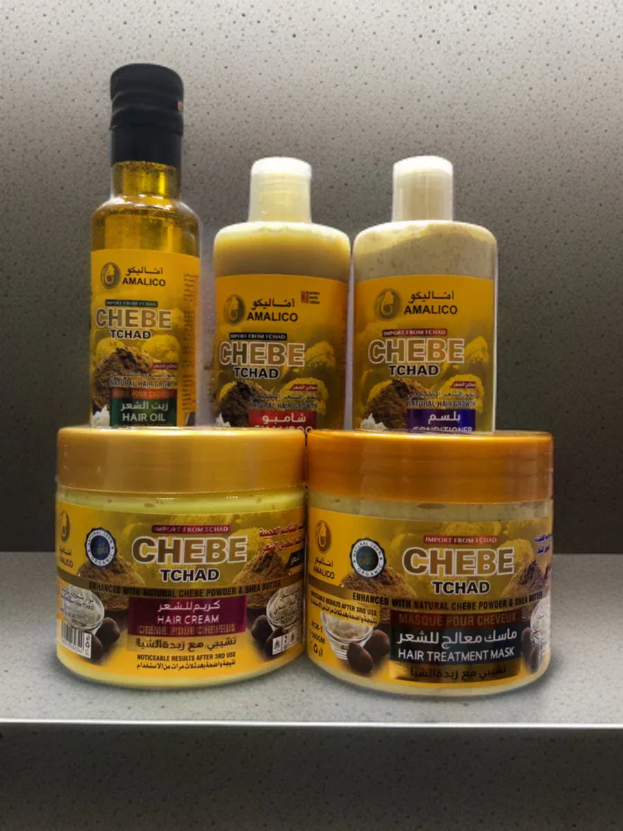 Chebe Itchad Shea Butter Growth & Moisture Kit – Shampoo, Conditioner, Oil, Mask & Cream - African skincare