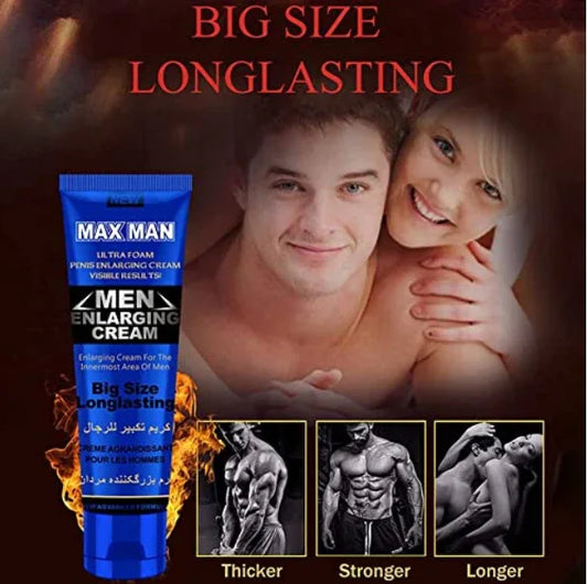 Men's Massage Cream Penis Becomes Longer and Thicker Sexual Enhancement Erection Cream Men Energy Penis Growth Oil Delay Performance Boost Strength 50g - African skincare