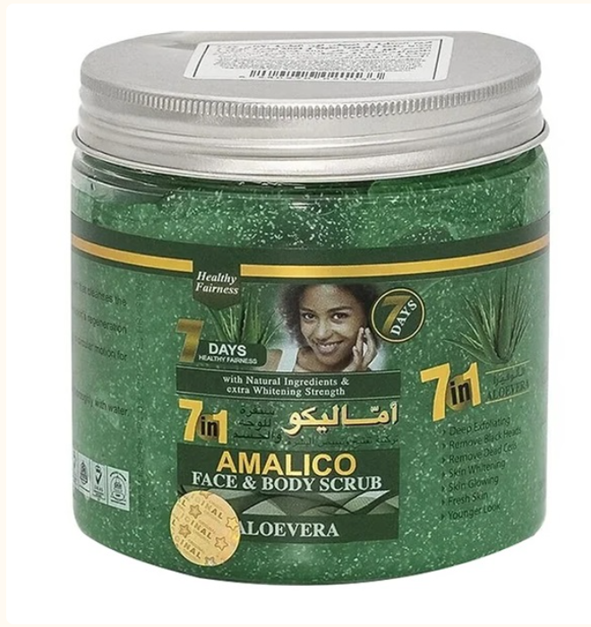 “Amalico Aloe Vera Face & Body Scrub – Gentle Exfoliating & Hydrating Care 580 ml”