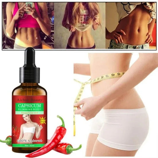 Achiun Beauty Capsicum Flat Tummy & Slimming Massage Oil – Skin Firming 100 ml - African skincare