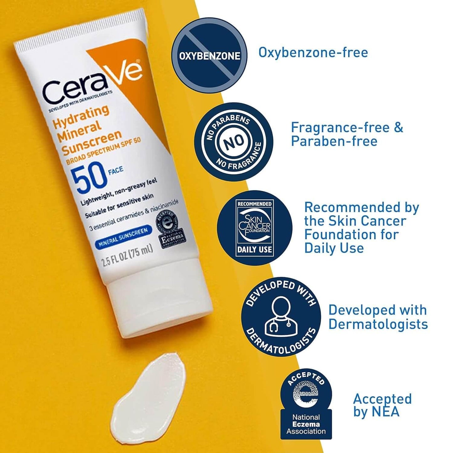 CeraVe Sunscreen SPF 50 – Daily UV Defense with Ceramides & Niacinamide - African skincare