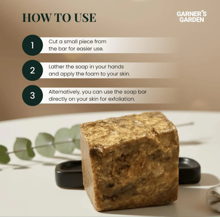 Raw African Black Soap Bar (150 Grams). - 100% Pure Natural From Ghana. Acne Treatment, Aids Against Eczema & Psoriasis, Dry Skin, Scars and Dark Spots. Great For Pimples, Blackhead, Face & Body Wash.