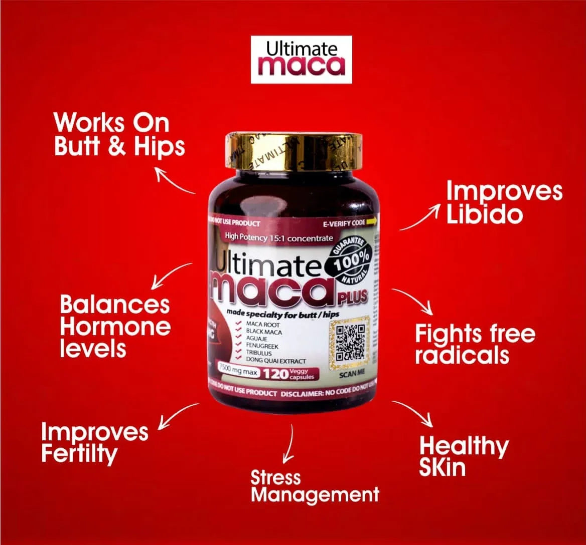 Ultimate Maca Plus Pills 7500mg, 120Pills - African skincare