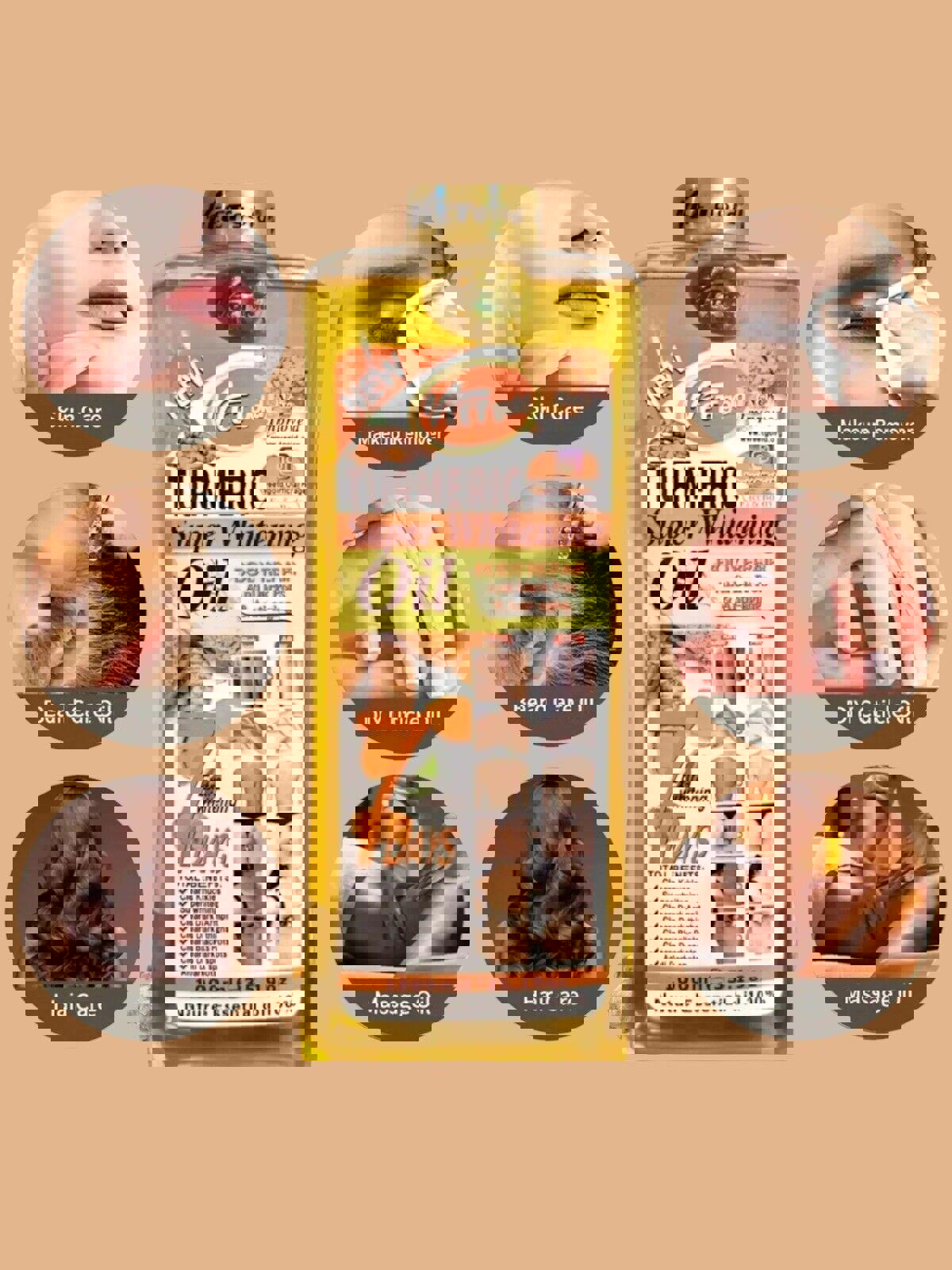 Veet Gold Natural Turmeric Skin Brightening Oil for Dark Spots - Cleanses Skin, Fights Acne, Evens Tone, Heals Scars - Pure Handcrafted Turmeric Oil Skincare Made in the USA