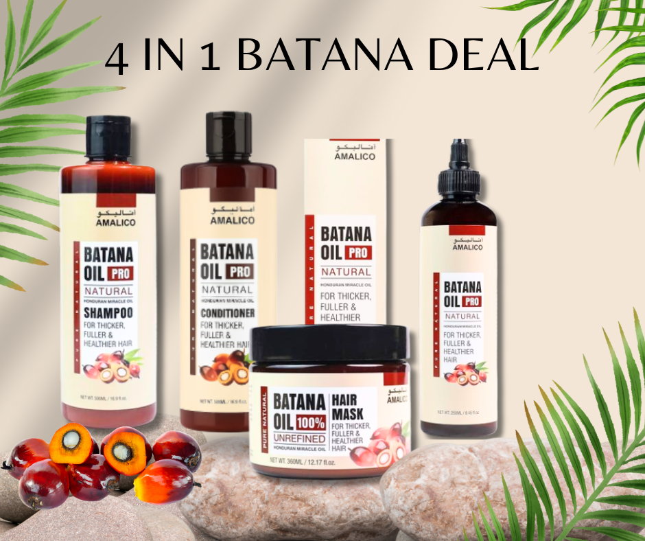 4-in-1 Batana Hair Revival Kit – Oil, Shampoo, Conditioner & Mask